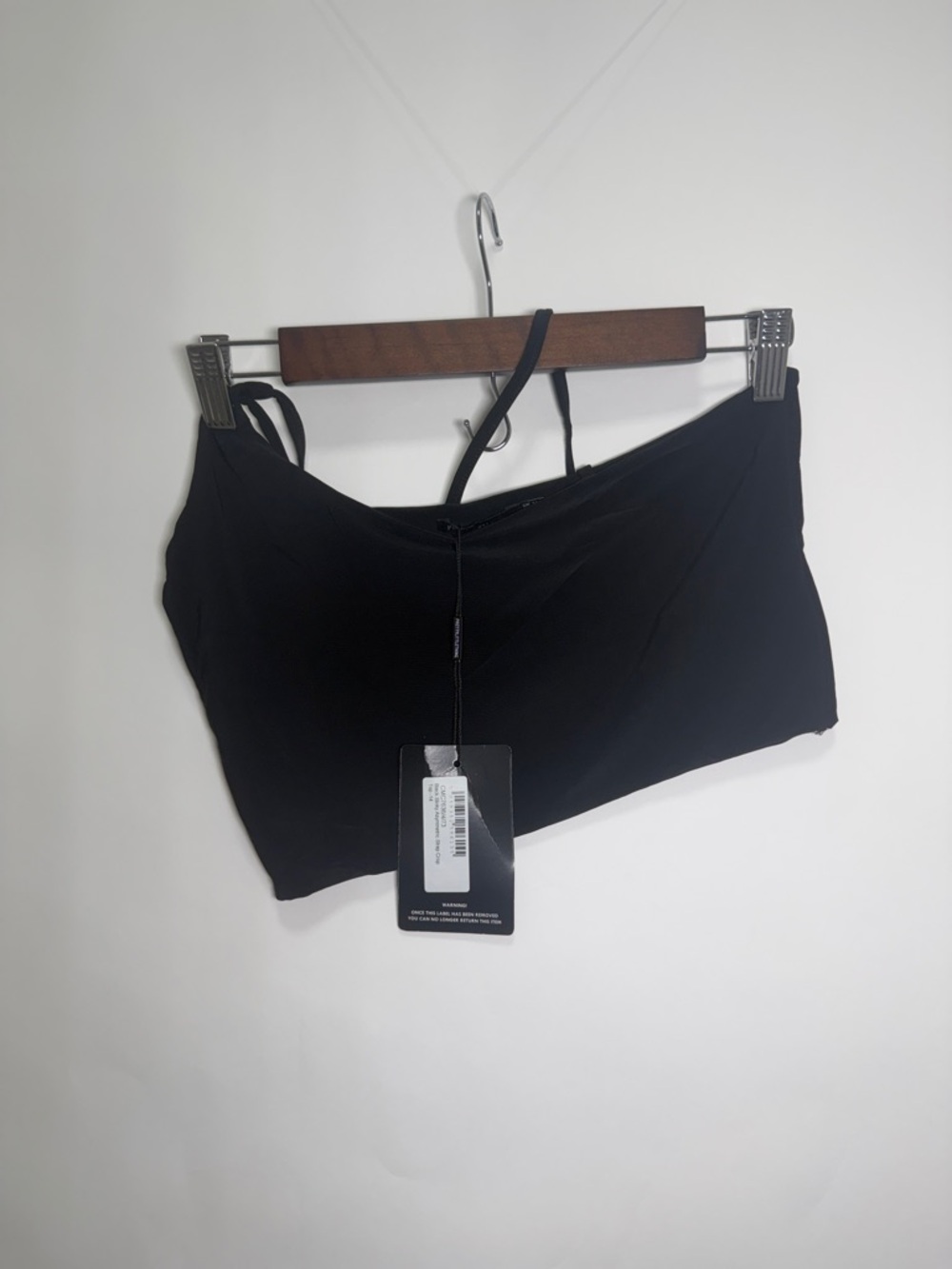 Black Asymmetric Crop Top
